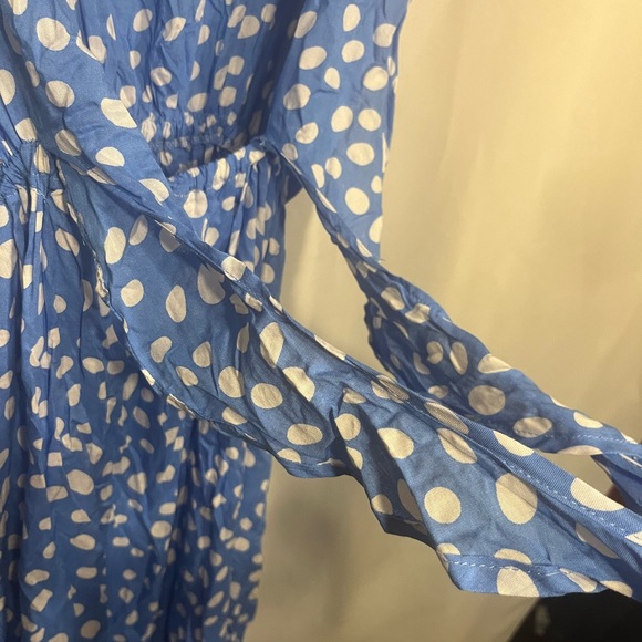 NWT $126 Tiare Hawaii Blake Maxi Dress Pebble Sky One Size Pocka Dot - Picture 8 of 12